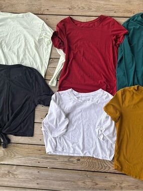 Lululemon Cotton Shirt Bundle Womens 6 8 T Shirt Short Sleeve Long Sleeve Lot